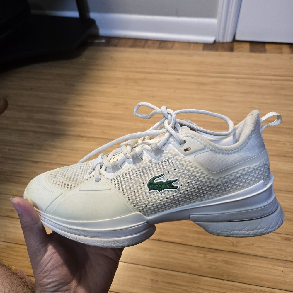 Lacoste White and Green Sneakers